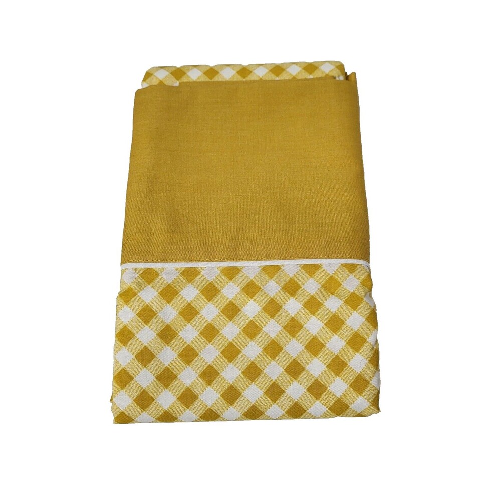 Vintage Cannon Monticello No Iron Muslin Standard Pillowcases Gold Checkered